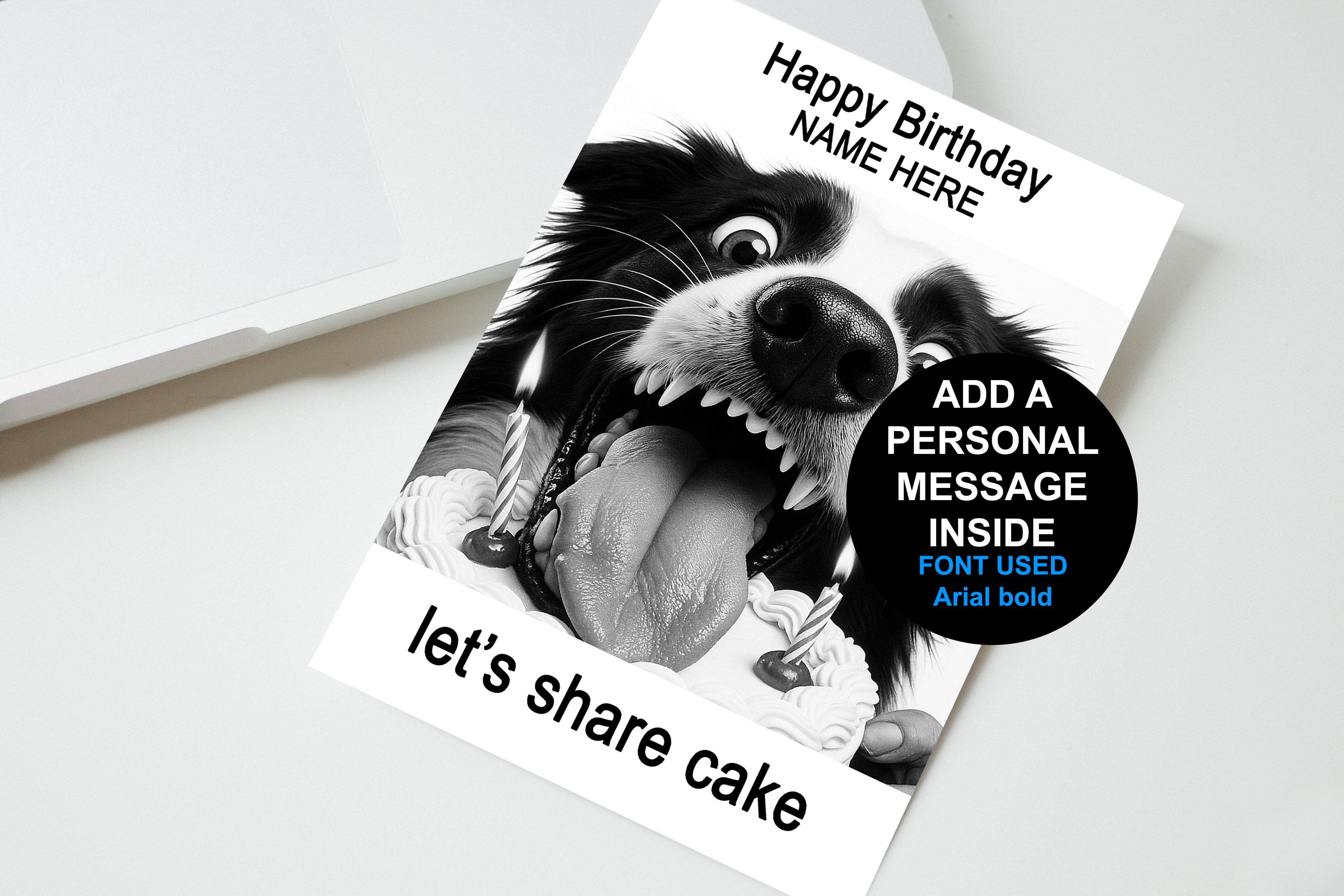 Let's Share Cake Personalised Birthday Card