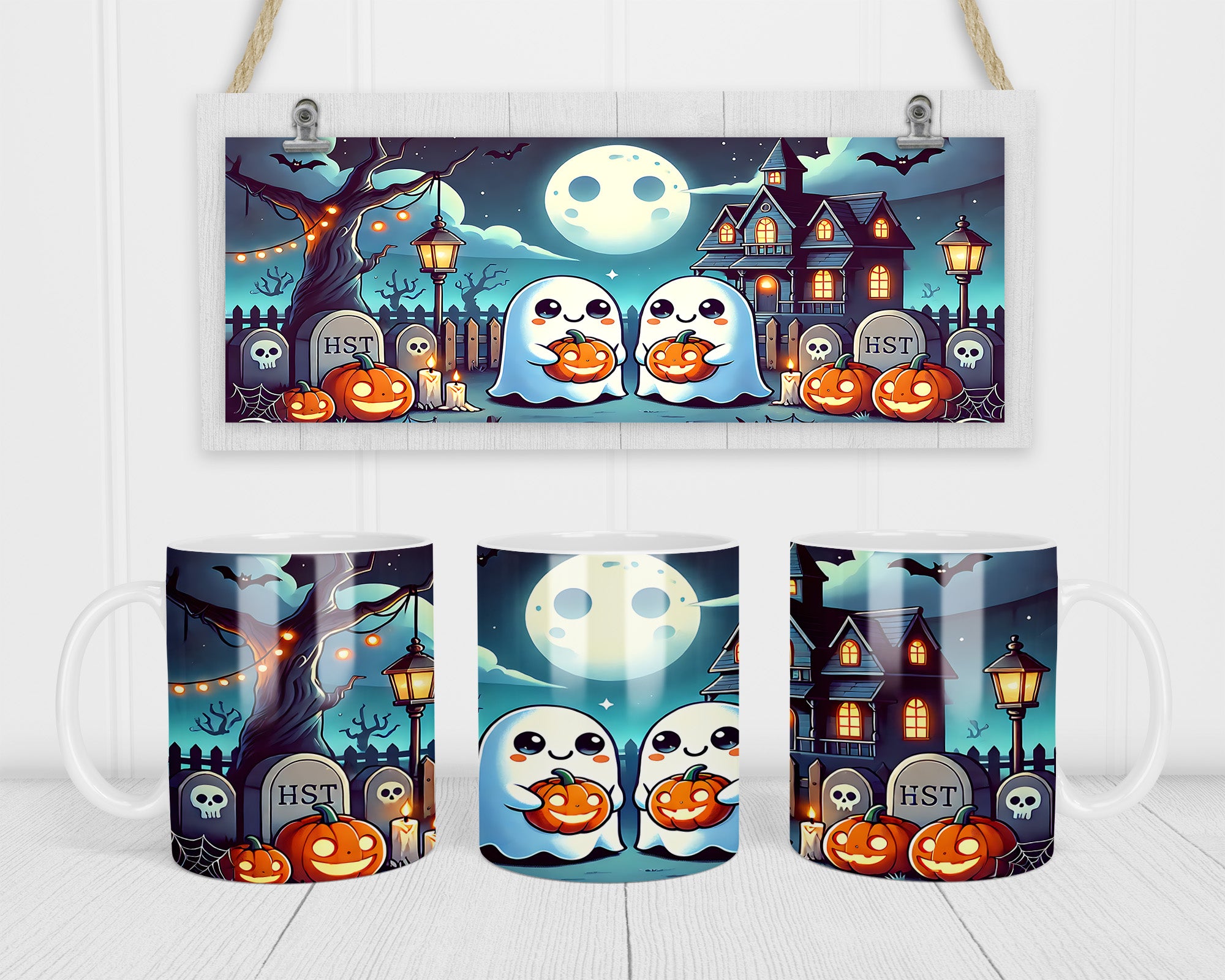 Ghost House Halloween Mug