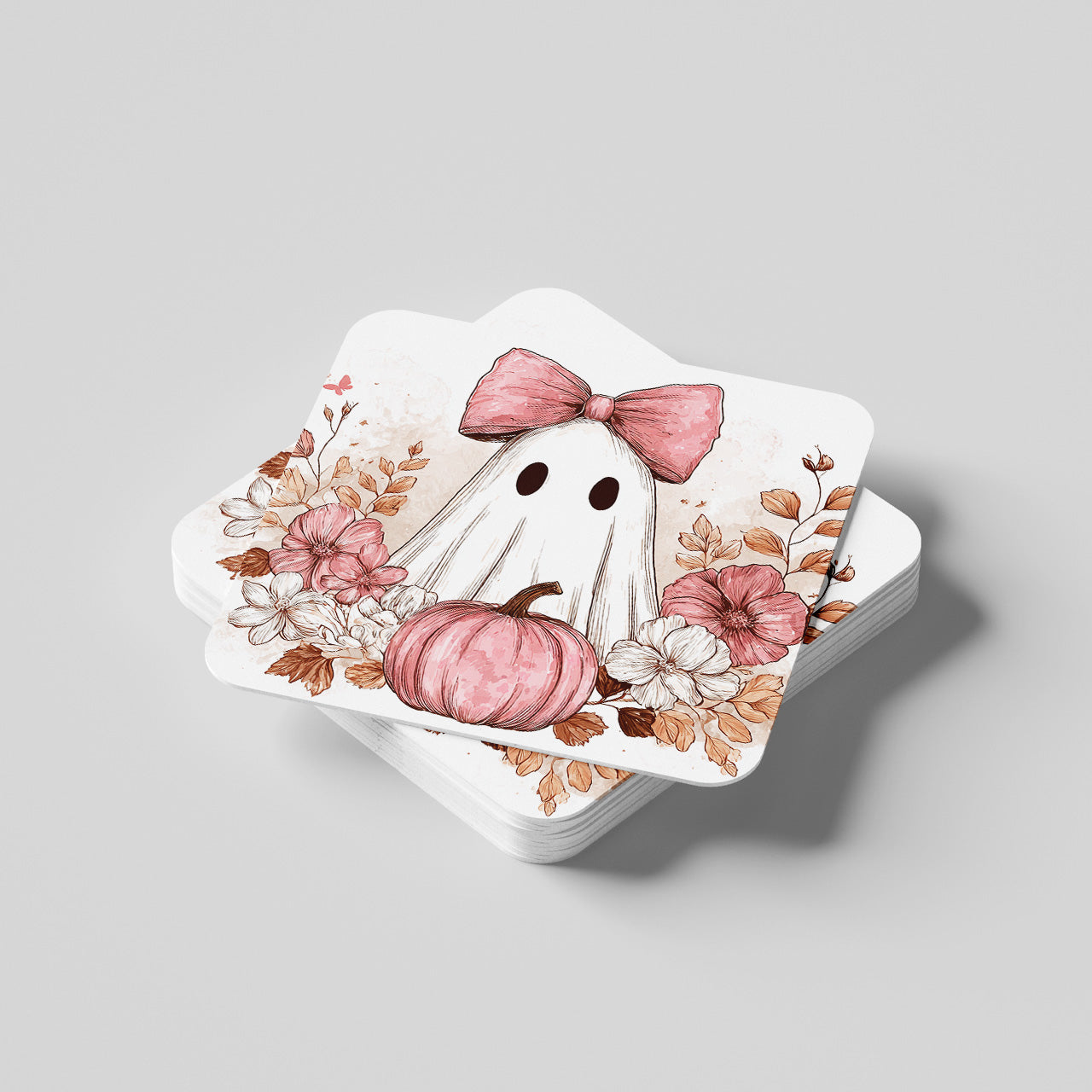 Ghost Watercolour Coaster