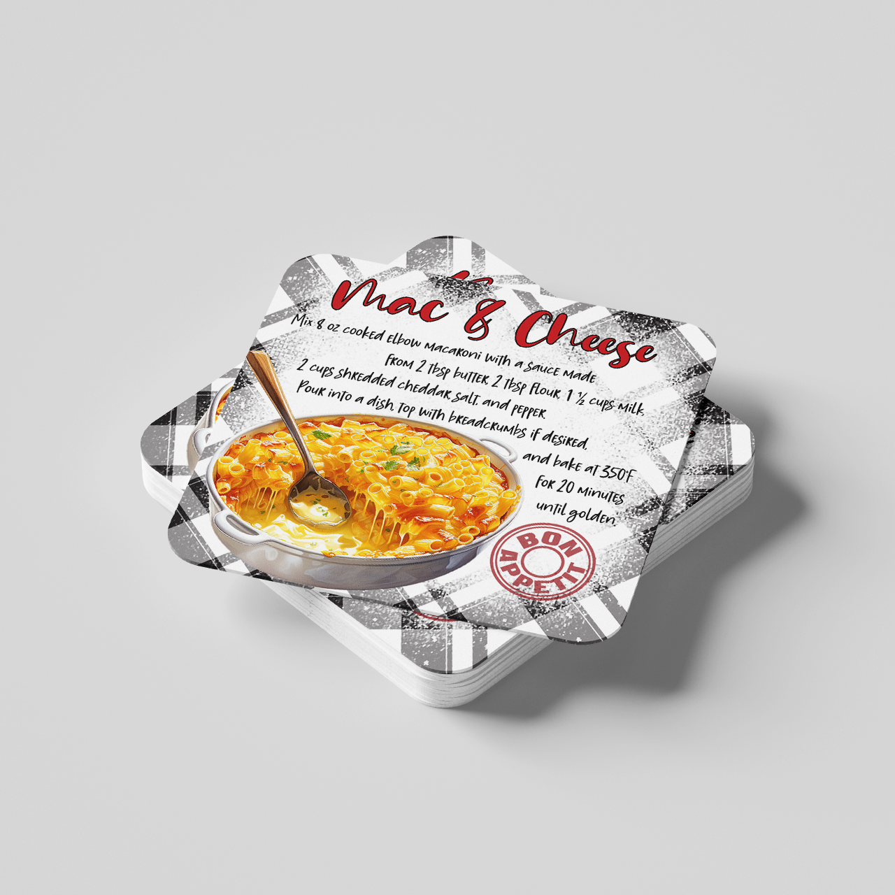Mac & Cheese Recipe Coaster