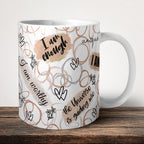Affirmations Mug front view - white ceramic printed mug by Perrys Prints