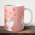 Cute Cat And Hearts Mug front view - white ceramic printed mug by Perrys Prints