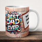 Best Dad Ever Add Your Photo Personalised Mug front view - white ceramic printed mug by Perrys Prints