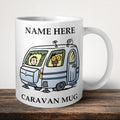 Caravan Mug front view - white ceramic printed mug by Perrys Prints