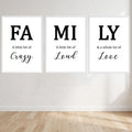 Family 3 Picture Wall Art Print front view - printed product by Perrys Prints
