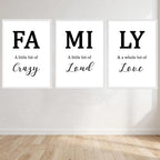 Family 3 Picture Wall Art Print front view - printed product by Perrys Prints