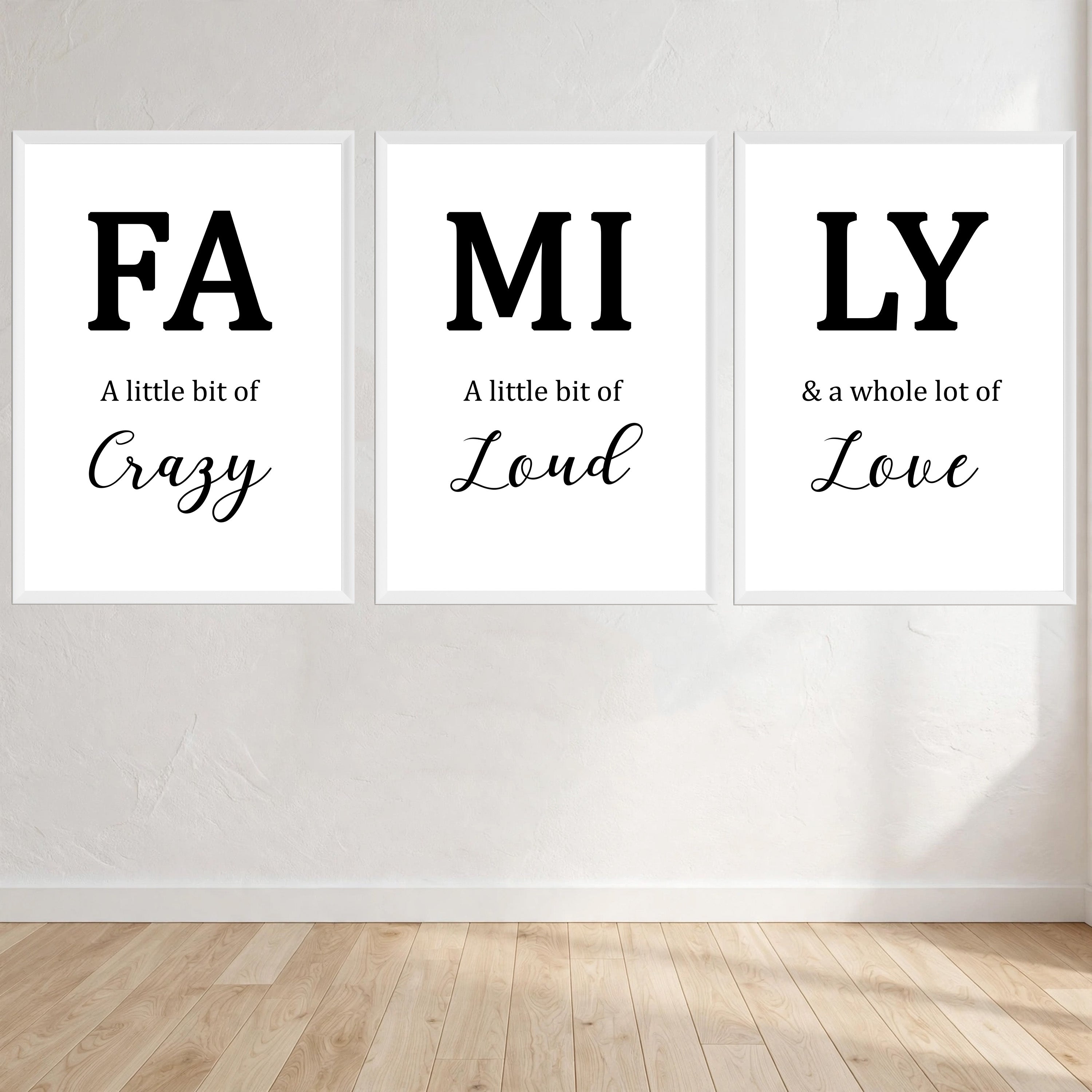 Family 3 Picture Wall Art Print front view - printed product by Perrys Prints