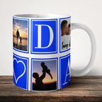 Dad Personalised 5 Picture Mug front view - white ceramic printed mug by Perrys Prints