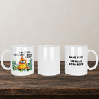 Do Not Disturb I'm Disturbed Enough Already Bird Mug back view - white ceramic printed mug by Perrys Prints