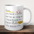 Mom You Have Loved Me Mug front view - white ceramic printed mug by Perrys Prints