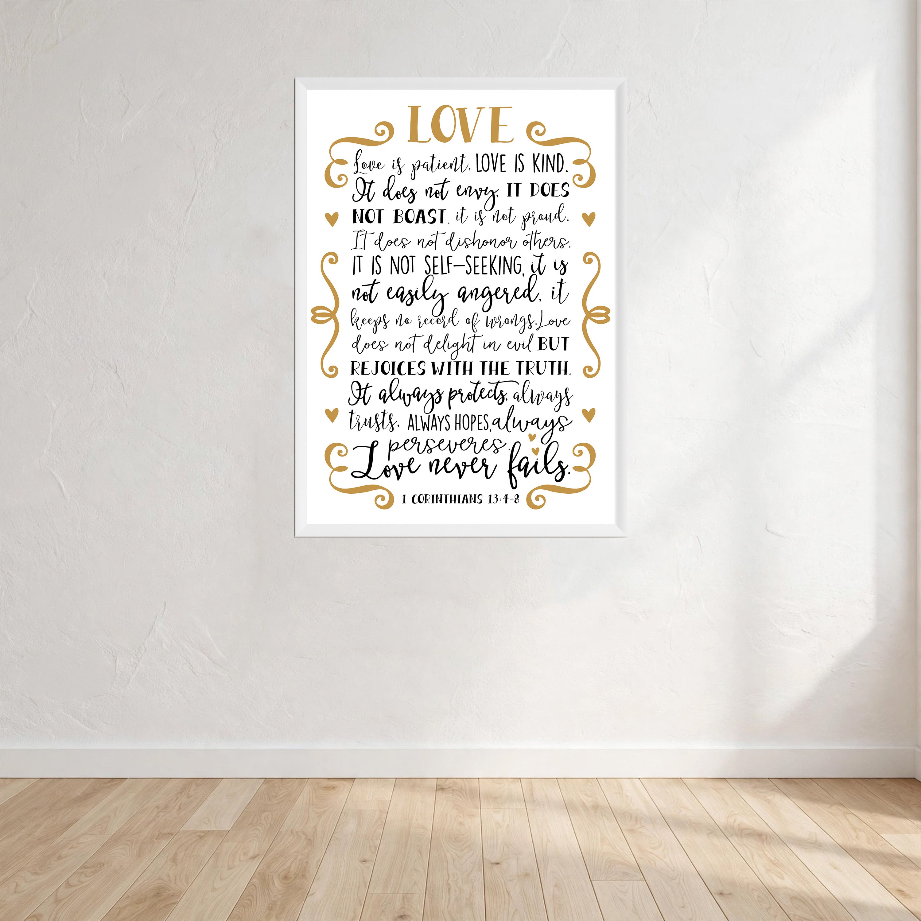 Love Is Patient Print Wall Art Print front view - printed product by Perrys Prints
