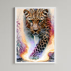 Leopard Wall Art Print back view - printed product by Perrys Prints