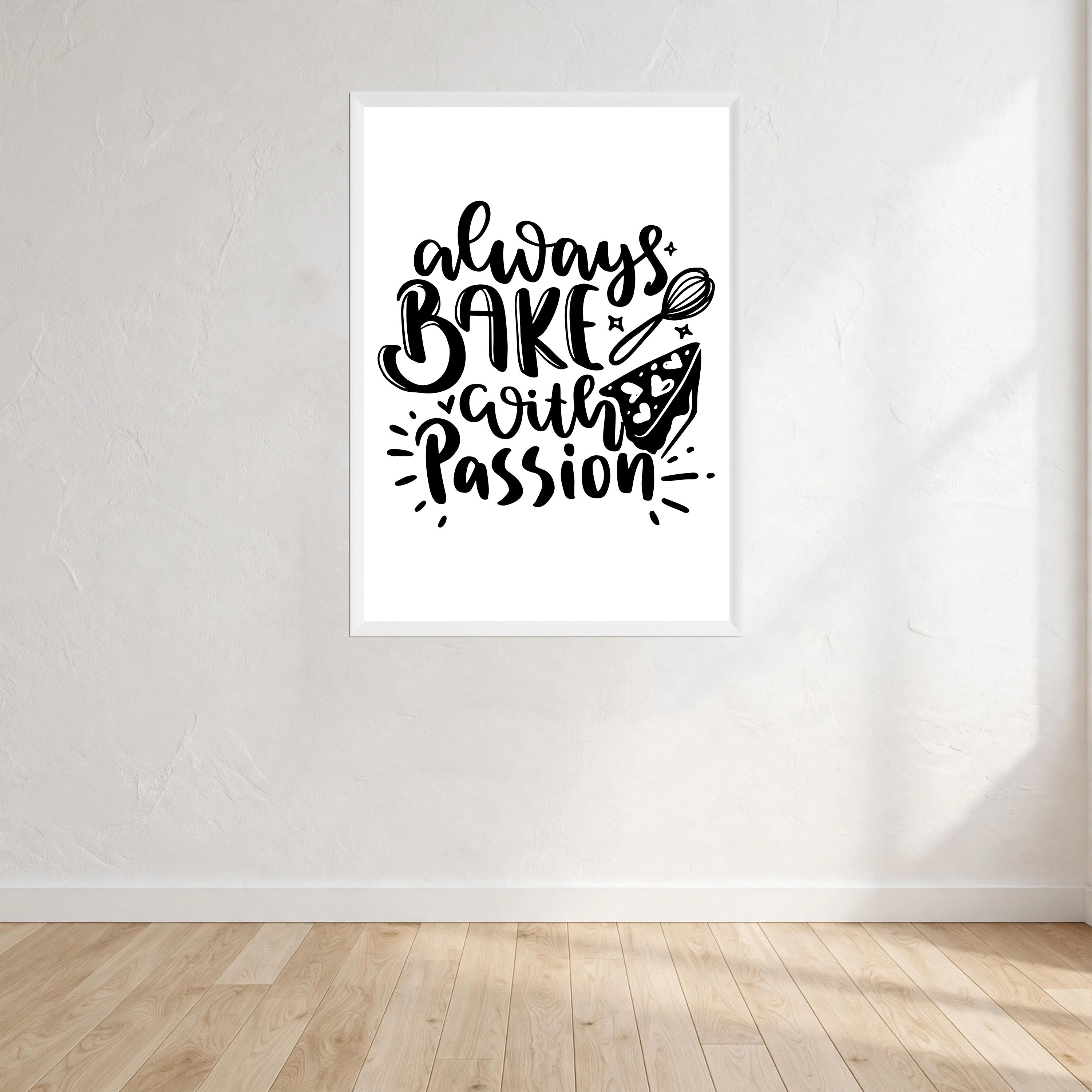Always Bake With Passion Wall Art Print front view - printed product by Perrys Prints