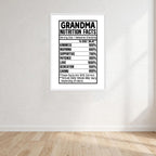 Nutrition Grandma Facts Wall Art Print front view - printed product by Perrys Prints