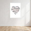 Mother Heart Words Wall Art Print front view - printed product by Perrys Prints