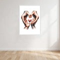Mother And Baby Heart Print Wall Art Print front view - printed product by Perrys Prints