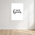 Nice Bum Black & White Print Wall Art Print front view - printed product by Perrys Prints