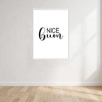 Nice Bum Black & White Print Wall Art Print front view - printed product by Perrys Prints