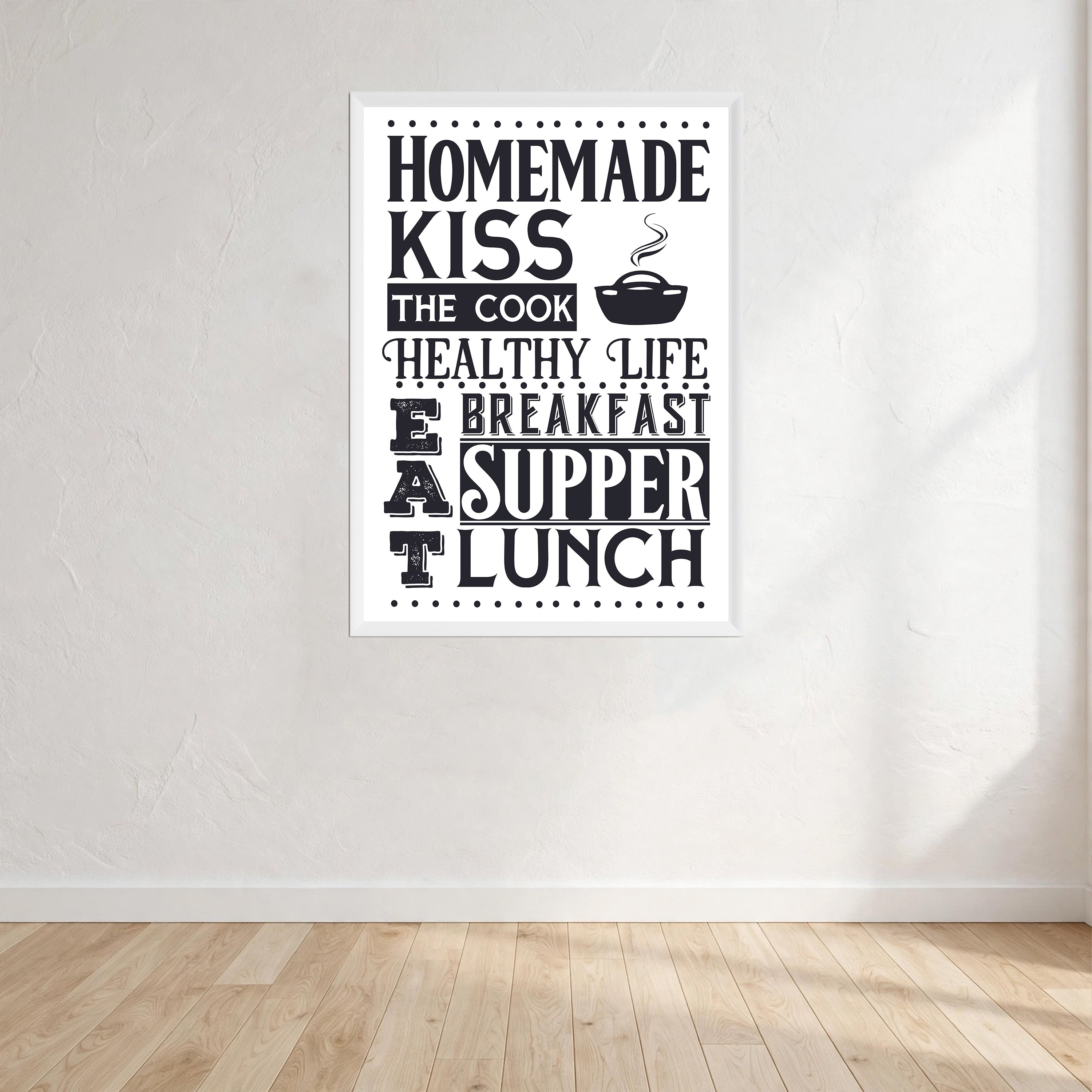 Homemade Kiss The Cook Print Wall Art Print front view - printed product by Perrys Prints
