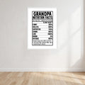 Nutrition Grandpa Facts Wall Art Print front view - printed product by Perrys Prints