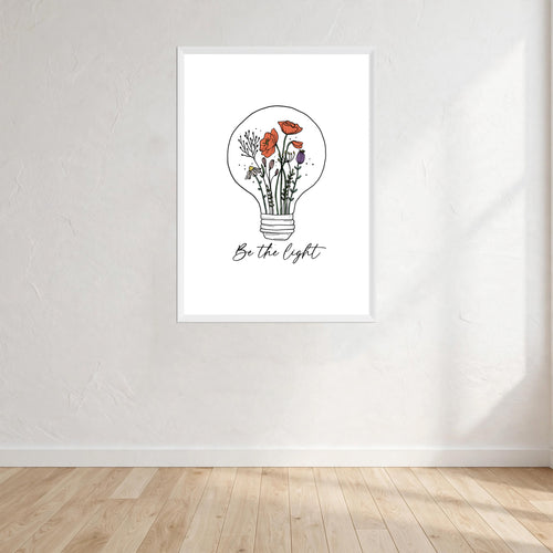 Be The Light Wall Art Print front view - printed product by Perrys Prints
