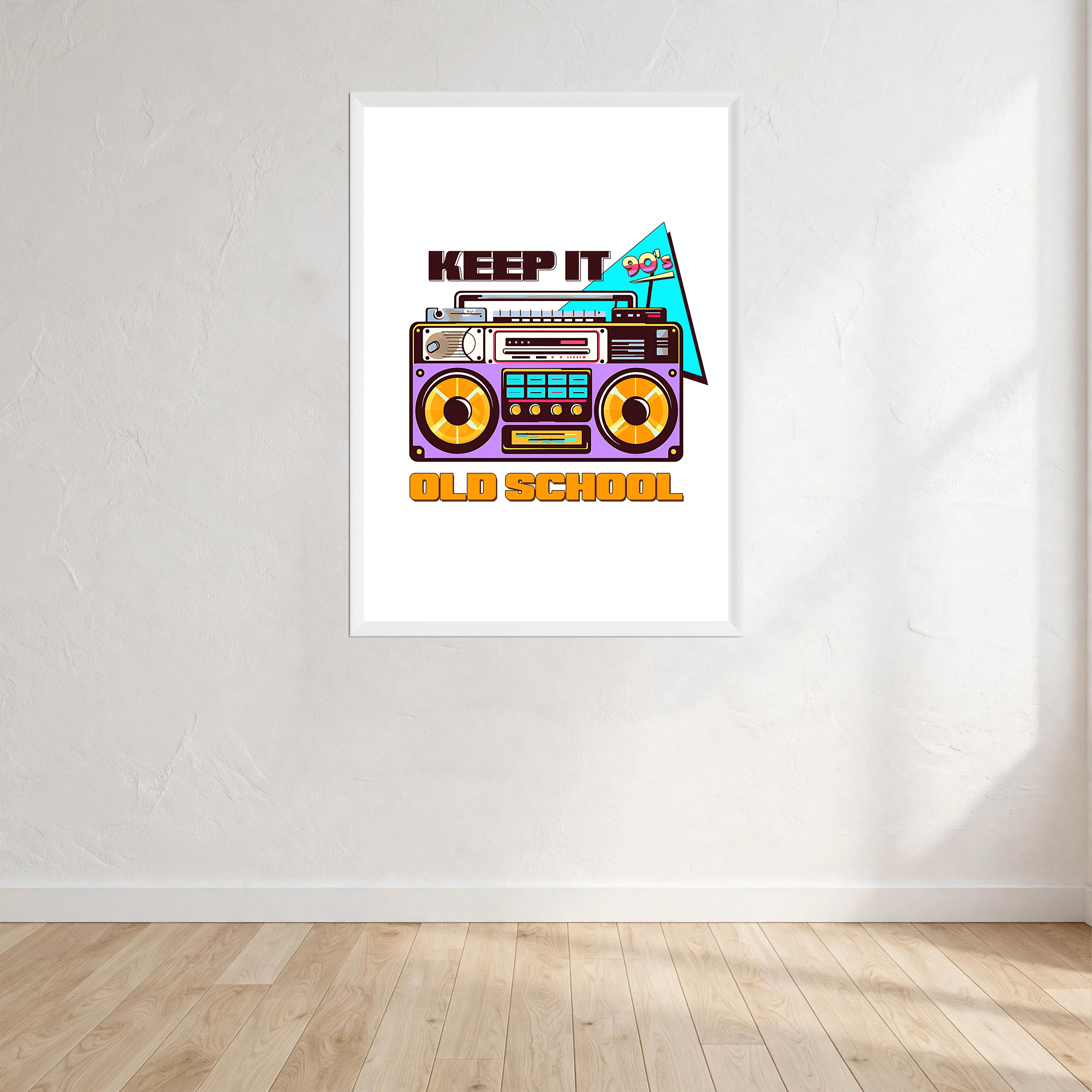 Keep It Old School Wall Art Print front view - printed product by Perrys Prints