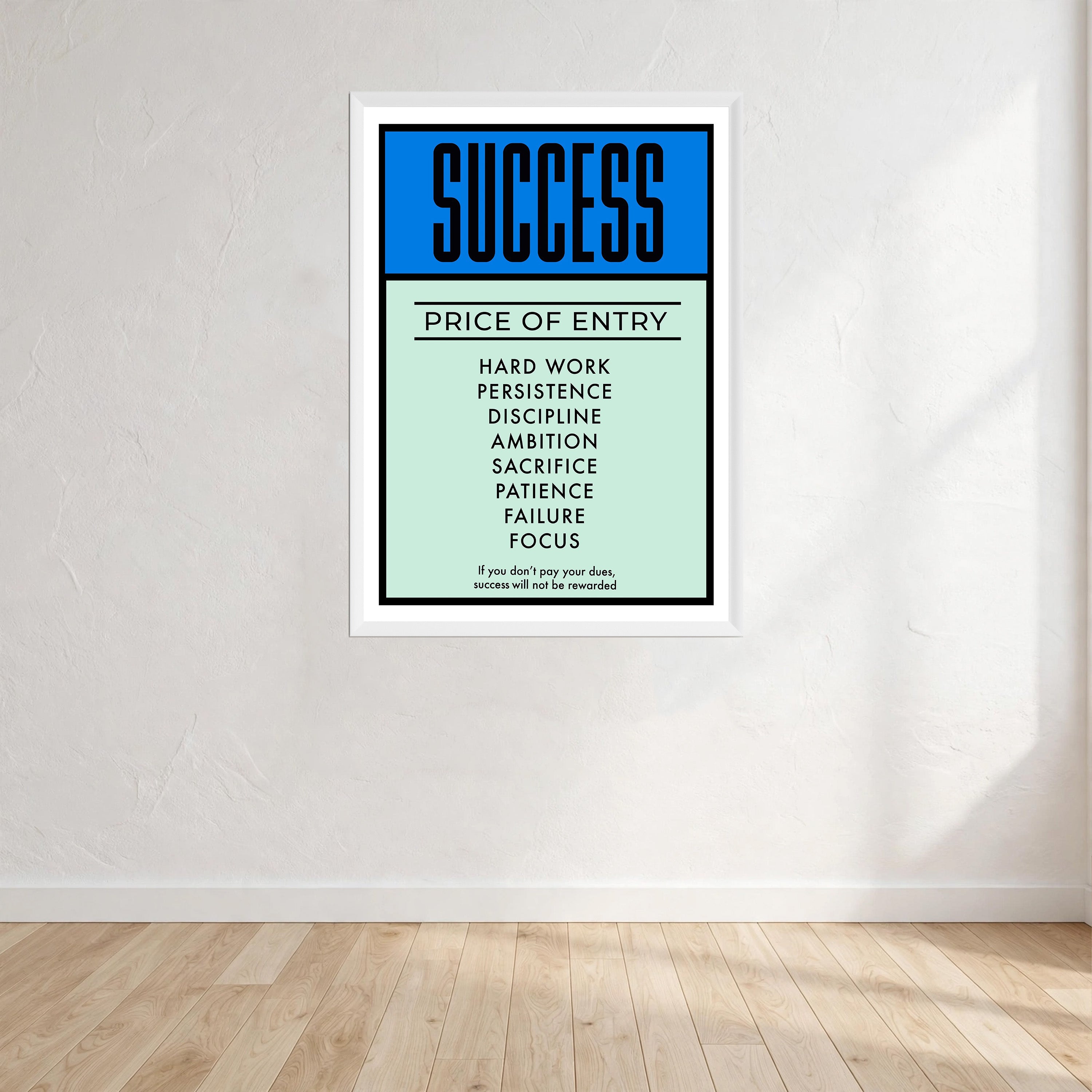 Success Monopoly Print Wall Art Print front view - printed product by Perrys Prints