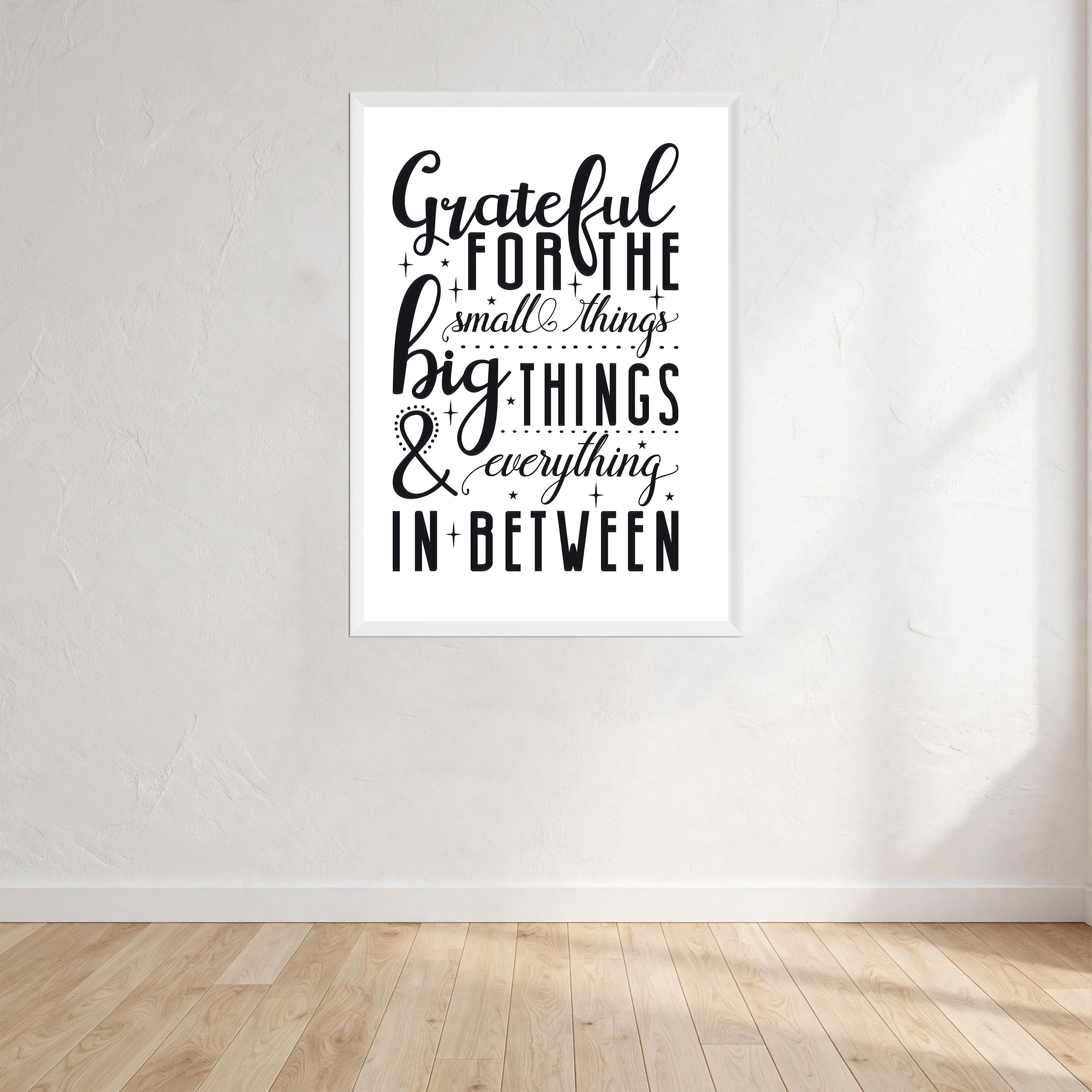 Greatful For The Small Things Print Wall Art Print front view - printed product by Perrys Prints