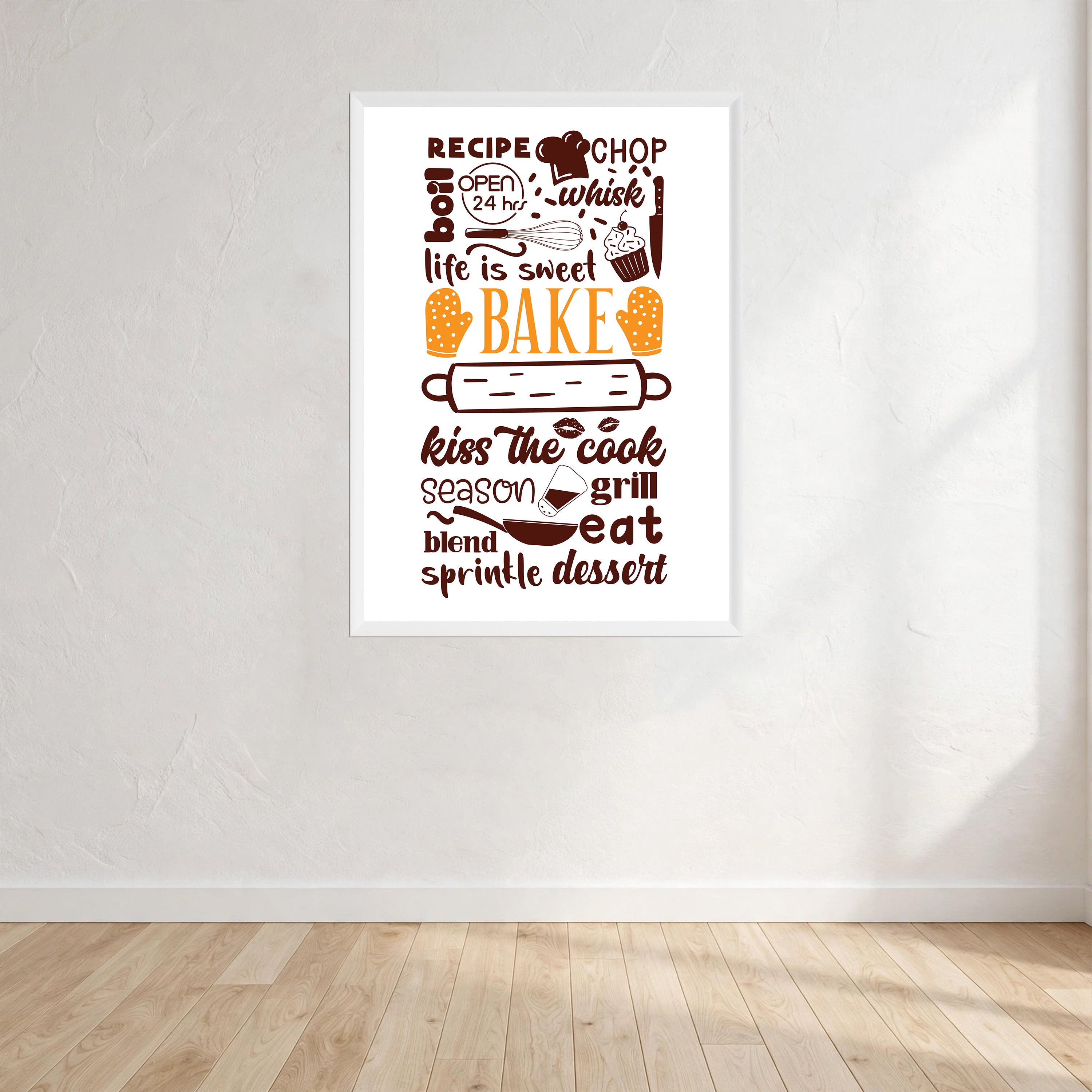 Life Is Sweet Bake Print Wall Art Print front view - printed product by Perrys Prints