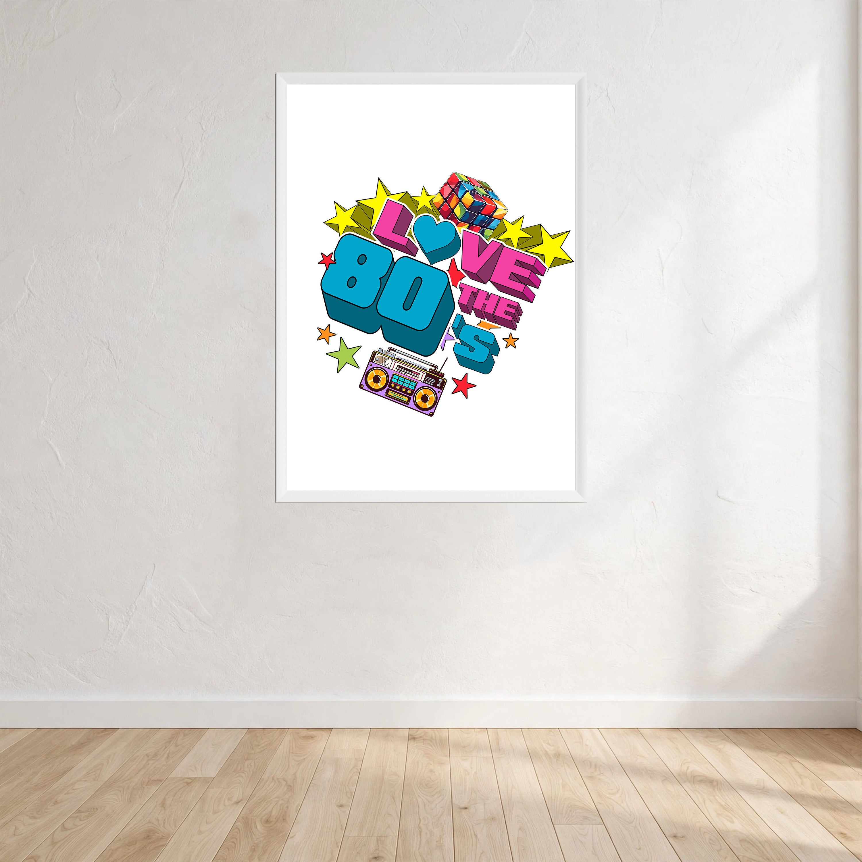 I Love The 80's Wall Art Print front view - printed product by Perrys Prints