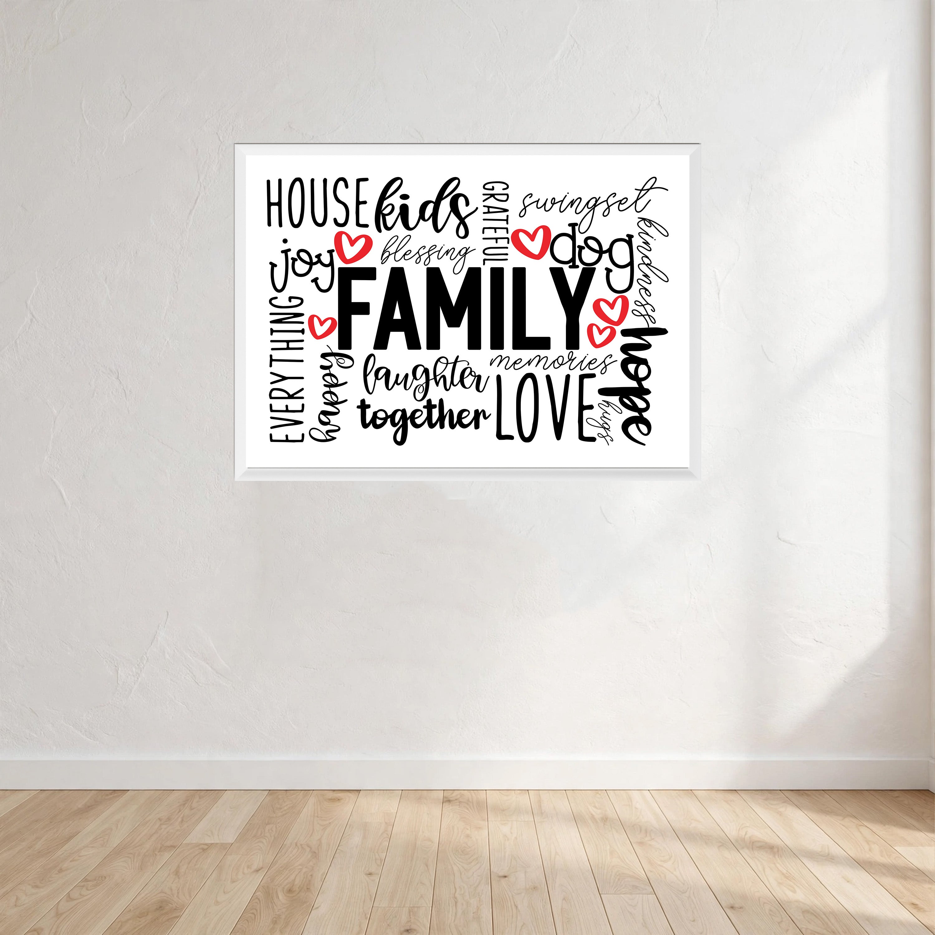 Family Wall Art Print front view - printed product by Perrys Prints