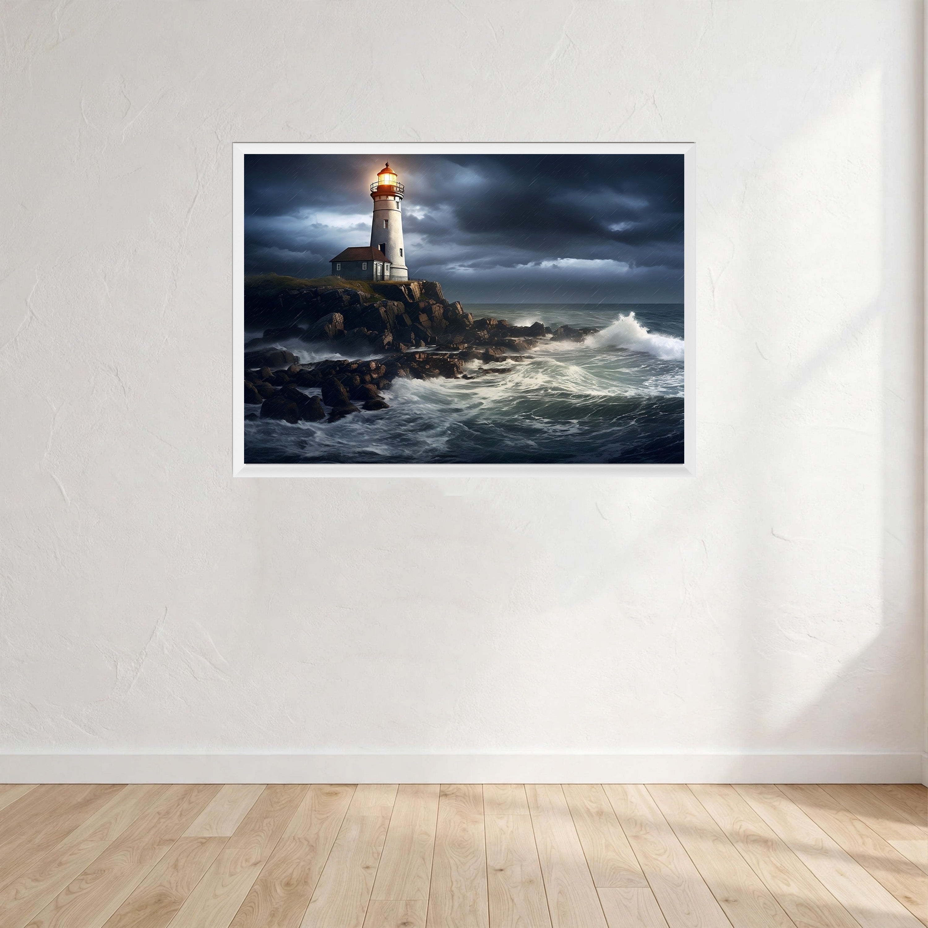 Lighthouse Wall Art Print front view - printed product by Perrys Prints