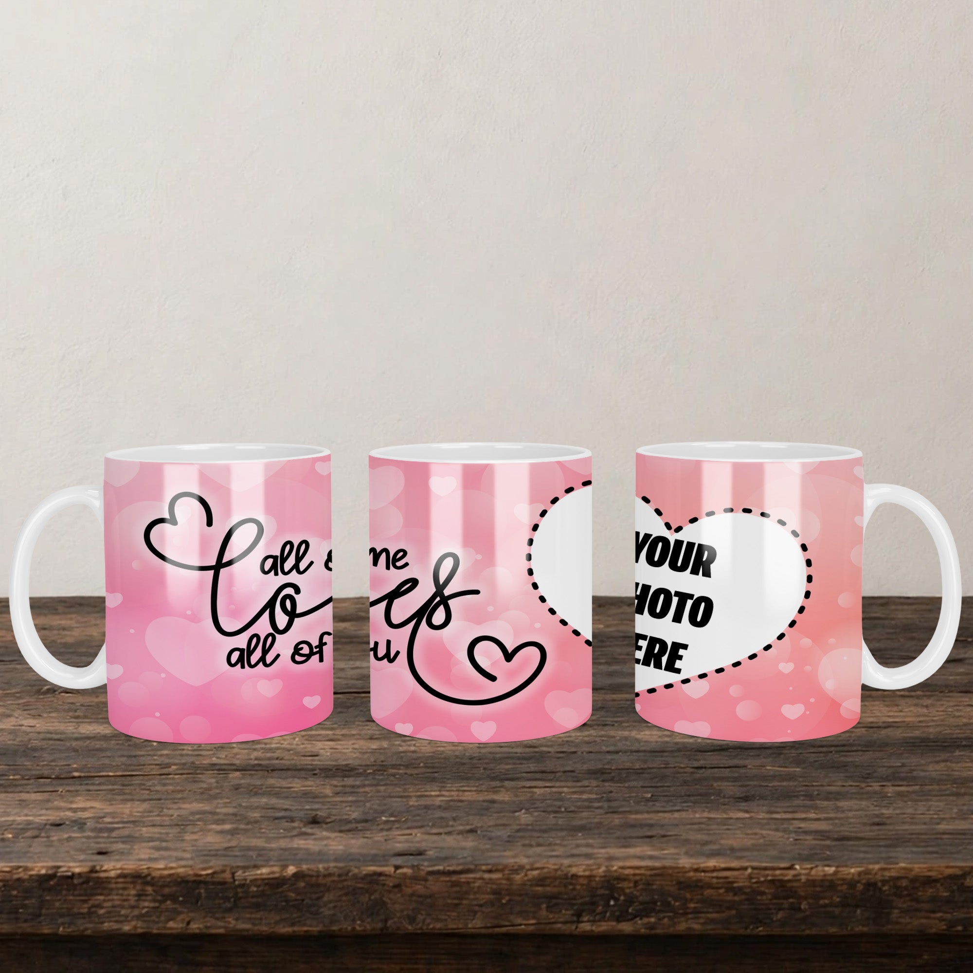 All Of Me Loves All Of You Photo Mug back view - white ceramic printed mug by Perrys Prints