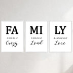Family 3 Picture Wall Art Print