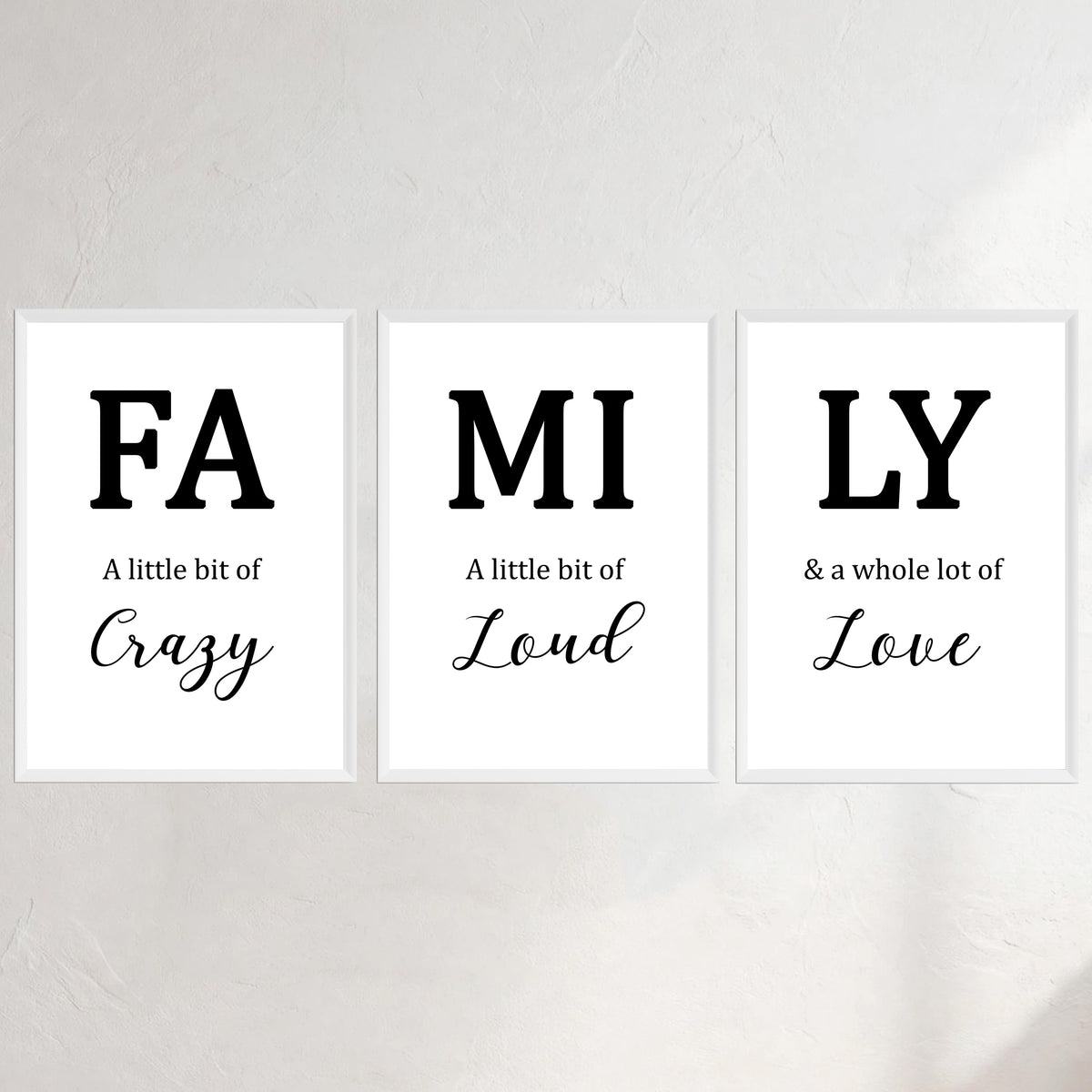 Family 3 Picture Wall Art Print
