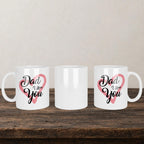 Dad I Love You Mug back view - white ceramic printed mug by Perrys Prints