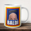 Baldi Mug front view - white ceramic printed mug by Perrys Prints