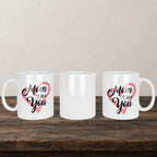 Mom I Love You Mug back view - white ceramic printed mug by Perrys Prints