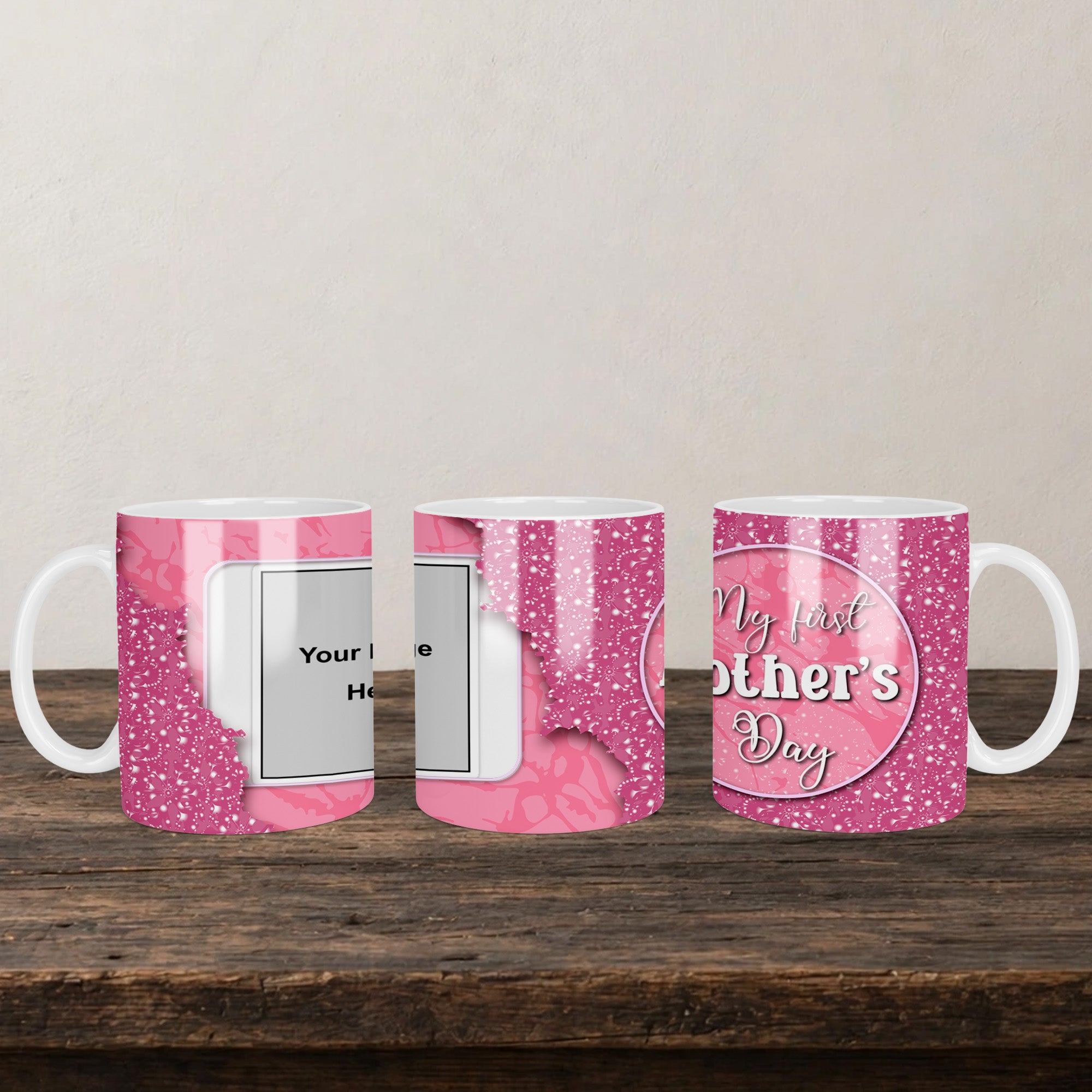 My First Mothers Day Photo Mug back view - white ceramic printed mug by Perrys Prints