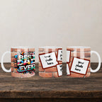 Best Dad Ever Add Your Photo Personalised Mug back view - white ceramic printed mug by Perrys Prints