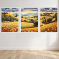 Landscape panoramic Three Piece Picture Wall Art Print front view - printed product by Perrys Prints