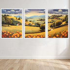 Landscape panoramic Three Piece Picture Wall Art Print front view - printed product by Perrys Prints