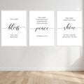 Bless Peace Shine Three Piece Picture Wall Art Print front view - printed product by Perrys Prints