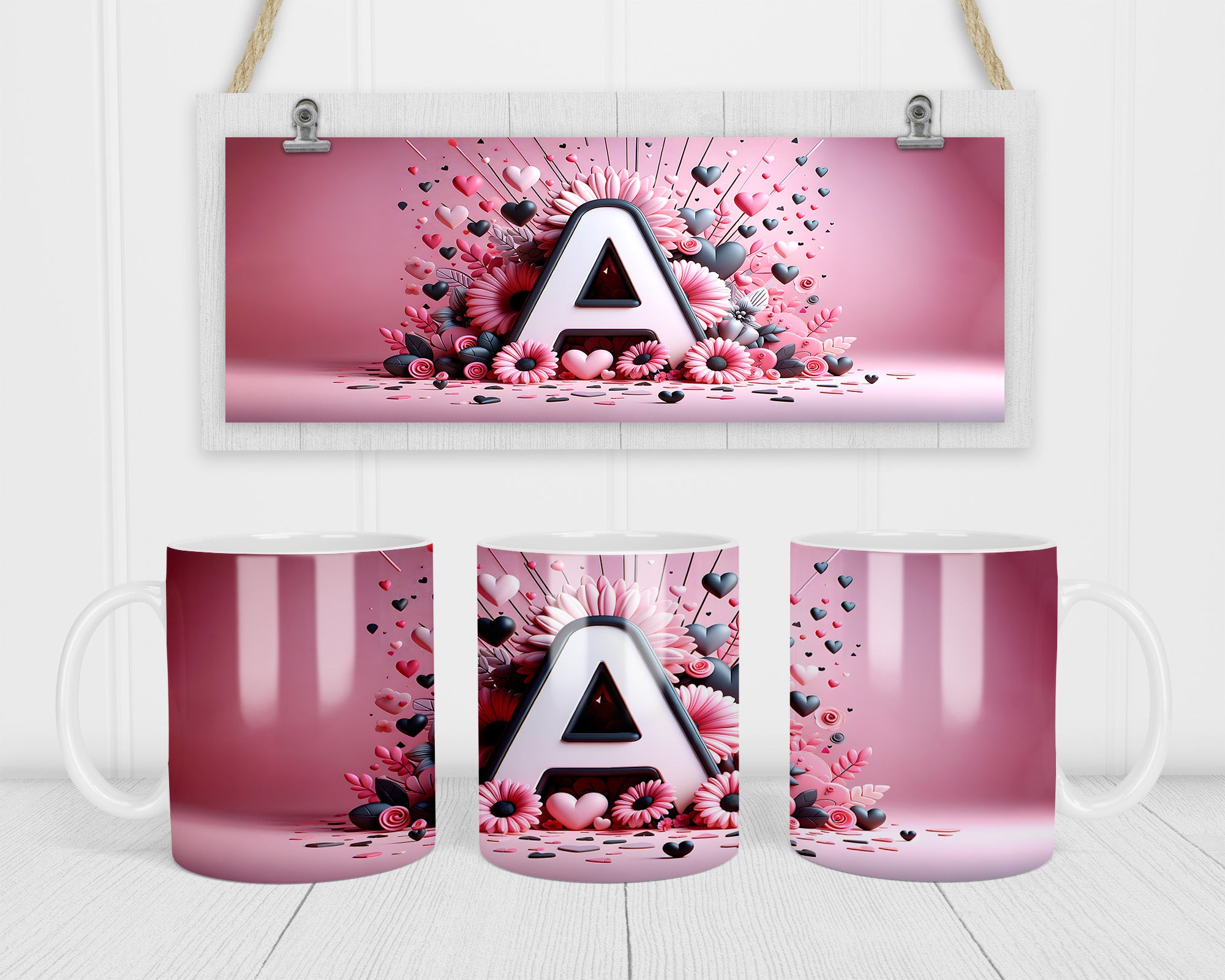 A-Z 3D Initial Mug