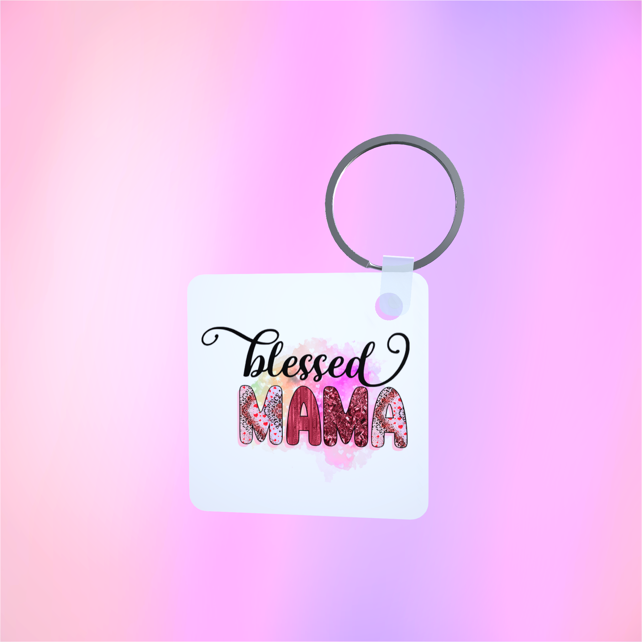 blessed mama design 2 Keyring