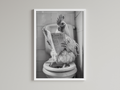 Chicken Black And White On Toilet Print