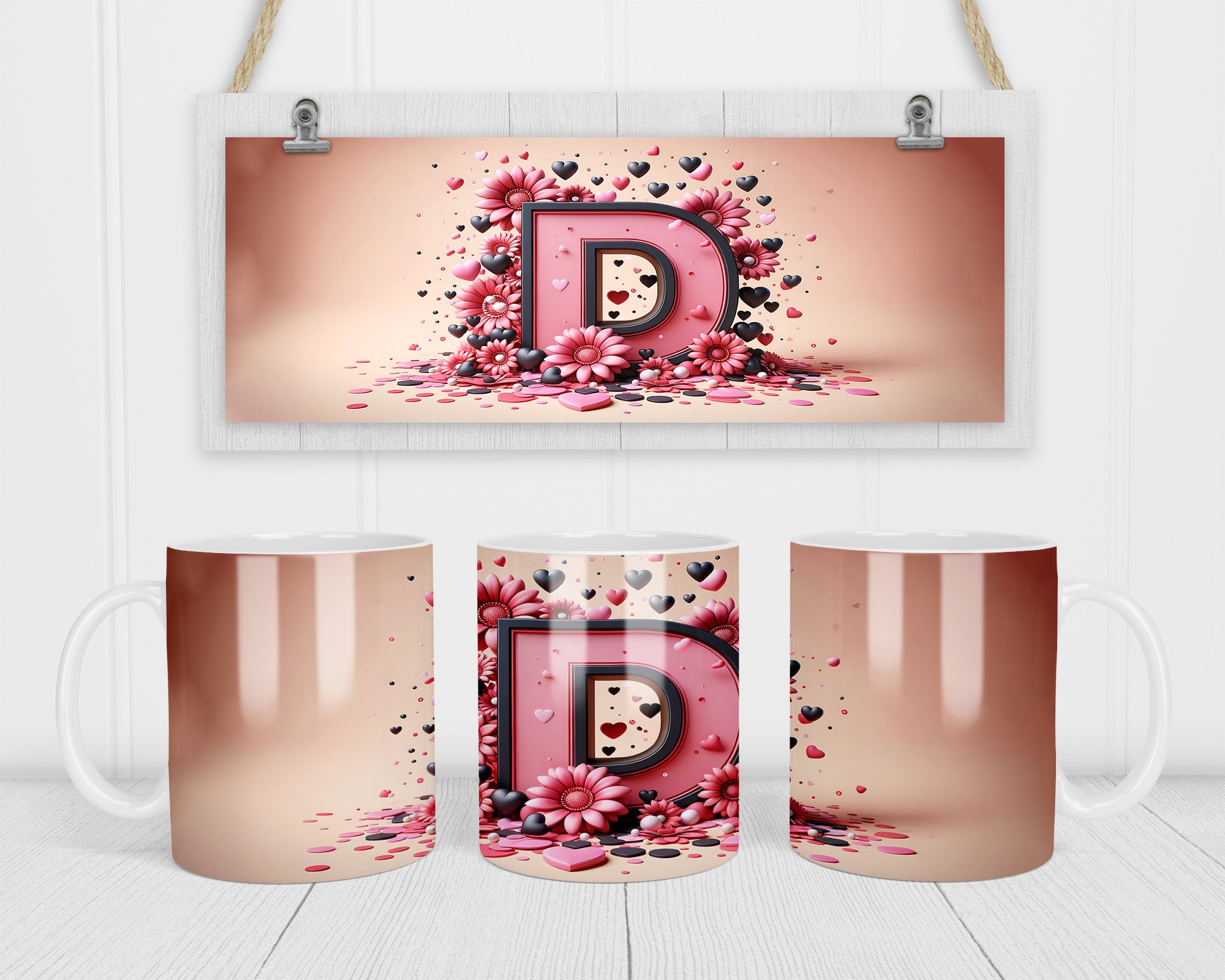 A-Z 3D Initial Mug