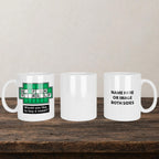 Go Fuck Yourself Would You Like To Buy A Vowel Mug back view - white ceramic printed mug by Perrys Prints