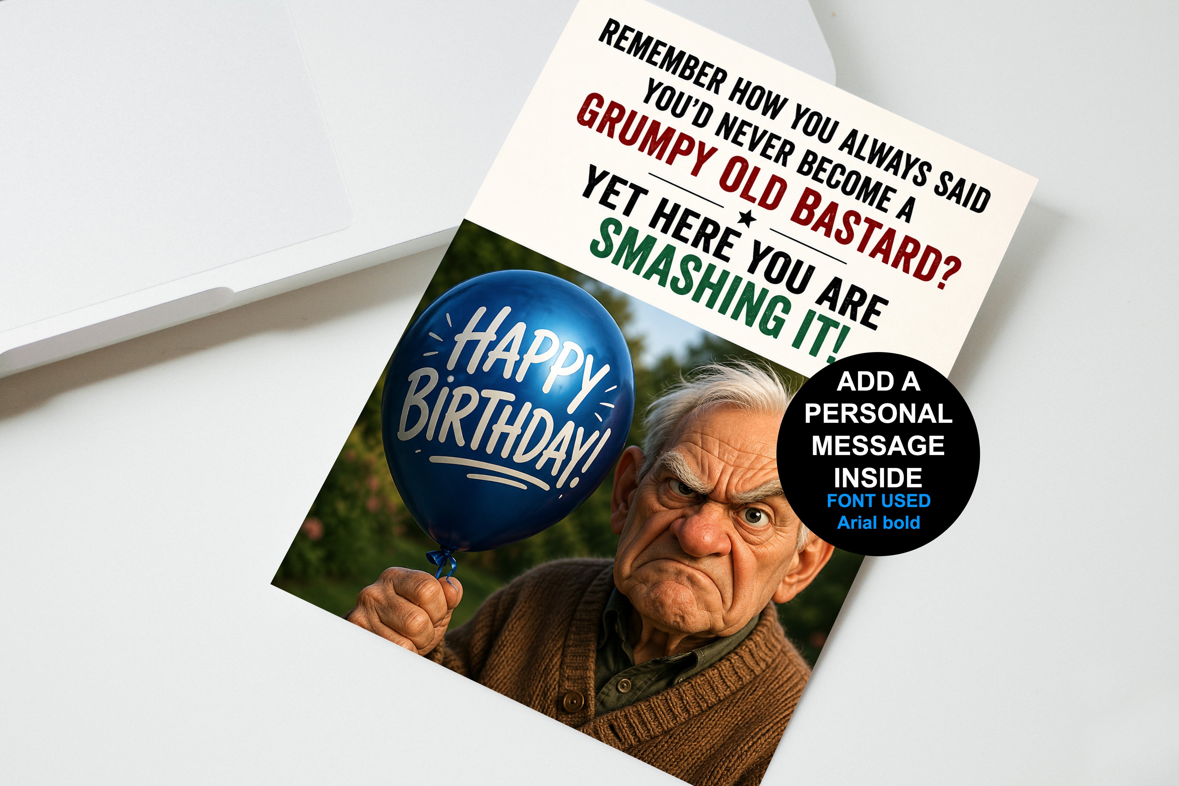 Grumpy Old Bastard Personalised Birthday Card