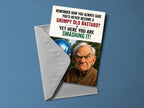 Grumpy Old Bastard Personalised Birthday Card back view - funny greeting card by Perrys Prints